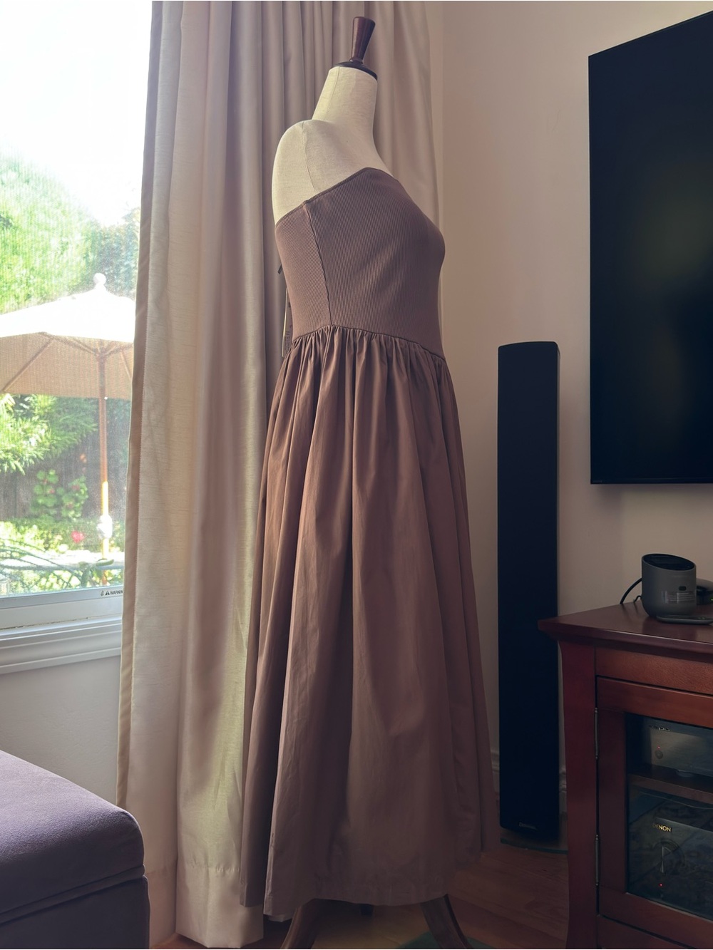 By Anthropologie Strapless Basque-Waist A-Line Midi Dress Brand New Large - Picture 7 of 12